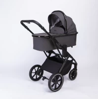 Коляска 2 в 1 Peppy Tecla Shadow Chrome Edition Black