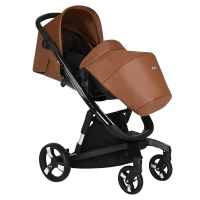 Коляска 2 В 1 IBEBE I-Stop Leather Brown Black
