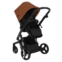 Коляска 2 В 1 IBEBE I-Stop Leather Brown Black