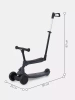 Беговел-самокат Rant Rider Plus со светящимися колесами серый