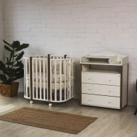 Детская кроватка Indigo BRIONI 4в1 белый-натуральный