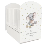 Кровать детская Indigo My Sleepy маятник, ящик белый слоник
