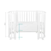 Детская кроватка Indigo Baby Lux 3 в 1 с колесами белый-белые