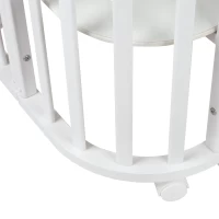 Детская кроватка Indigo Baby Lux 3 в 1 с колесами белый-белые