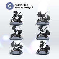 Коляска для двойни Farfello Silva Duo Black