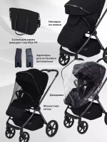 Коляска 2 в 1 RANT TEO Black Chrome Black