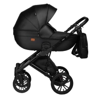 Коляска 2в1 Indigo MIO ECO 01 черная кожа