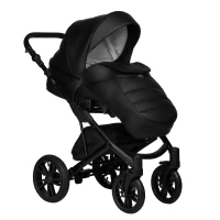 Коляска 2в1 Indigo MIO ECO 01 черная кожа