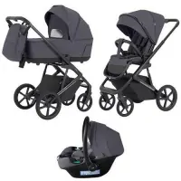 Коляска 3 в 1 CARRELLO Sigma 2025 Iridium Black Арт 6529