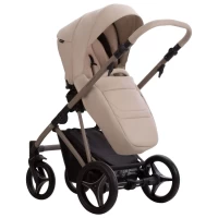 Коляска 2 в 1 Bebetto PELPASSO PRO 05 brown (коричневая кожа) коричневая рама