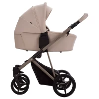 Коляска 2 в 1 Bebetto PELPASSO PRO 05 brown (коричневая кожа) коричневая рама