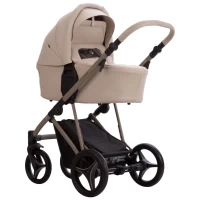 Коляска 2 в 1 Bebetto PELPASSO PRO 05 brown (коричневая кожа) коричневая рама