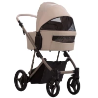Коляска 2 в 1 Bebetto PELPASSO PRO 05 brown (коричневая кожа) коричневая рама