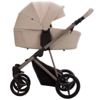 Коляска 2 в 1 Bebetto PELPASSO PRO 05 brown (коричневая кожа) коричневая рама