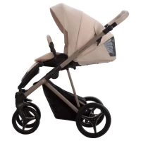 Коляска 2 в 1 Bebetto PELPASSO PRO 05 brown (коричневая кожа) коричневая рама