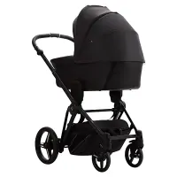 Коляска 2 в 1 Bebetto MONTI PRO Арт 01 Черная кожа