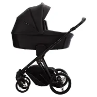 Коляска 2 в 1 Bebetto MONTI PRO Арт 01 Черная кожа
