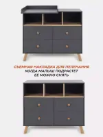Комод пеленальный Rant Vester Moon grey Арт 116