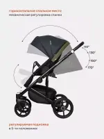 Коляска 2 в 1 Riko Basic Ozon черно-зеленый Арт 02