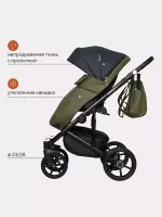 Коляска 3 в 1 Riko Basic Ozon черно-зеленый Арт 02