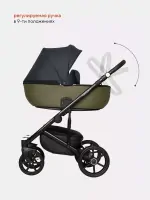 Коляска 3 в 1 Riko Basic Ozon черно-зеленый Арт 02