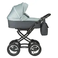 Коляска 2 в 1 Indigo CHARLOTTE Sity Classic 12" т.серый+шалфей Арт cs 02