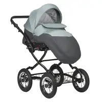 Коляска 2 в 1 Indigo CHARLOTTE Sity Classic 12" т.серый+шалфей Арт cs 02