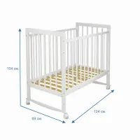 Детская кроватка MALIKA Little Rabbit колесо качалка белый