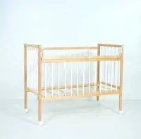 Детская кроватка MALIKA Melisa-2 колеса натуральный-белый