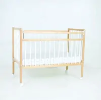 Детская кроватка MALIKA Melisa-2 колеса натуральный-белый