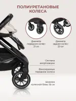 Коляска 3 в 1 для новорожденных Farfello Belleza 2024 серый