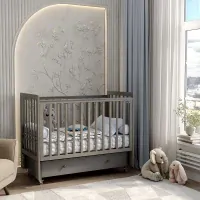 Детская кроватка Antemi Classic Sleep c ящиком маятником Капучино Арт НИК 22к
