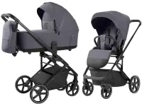 Коляска 3 в 1 CARRELLO Alfa 2026 Fashion Grey + Автокресло Vega