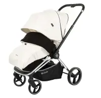 Коляска 2 в 1 Labala Raiz хром White