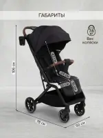 Прогулочная коляска Pituso ICE Black Арт IC-001