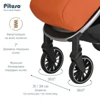 Прогулочная коляска Pituso Ruta Orange