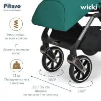 Прогулочная коляска Pituso Wicki Изумруд