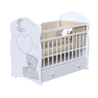 var-Детская кроватка ВДК BEAR AND MOON маятник с ящиком Белый