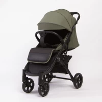var-Прогулочная коляска Peppy Polo 2.0 черная рама oliva green