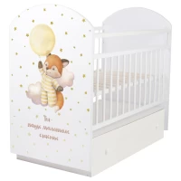 var-Кровать детская Indigo My Sleepy маятник, ящик белый лисичка