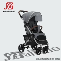 var-Прогулочная коляска Baballo Future 2025 Серый серебряная рама