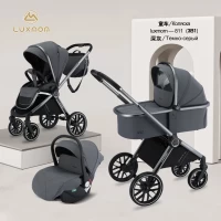 var-Коляска 3 в 1 Luxmom 811 Темно-серый