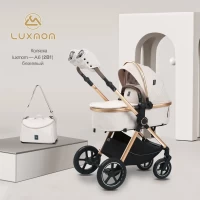 var-Коляска-трансформер 2в1 Luxmom A6 Бежевый