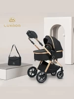 var-Коляска-трансформер 2в1 Luxmom A6 Черный
