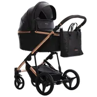 var-Коляска 2 в 1 Bebetto LOREN STELLA pro Арт 03 Черная кожа