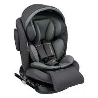 var-Автокресло INDIGO SMART+ Isofix, капюшон, подножка, 0+1+2+3 0-36 кг Арт серый