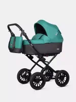 var-Коляска 2 в 1 Riko Basic Bella Classic 2025 серый-малахит Арт 03