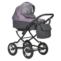 var-Коляска 2 в 1 Indigo CHARLOTTE Sity Classic 12" т.серый+фиолетовый Арт cs 03