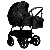 var-Коляска 2 в 1 Indigo Special черная кожа Арт  is 03