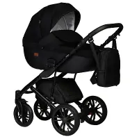 var-Коляска 2 в 1 Indigo MIO черная кожа+черный Арт S 02